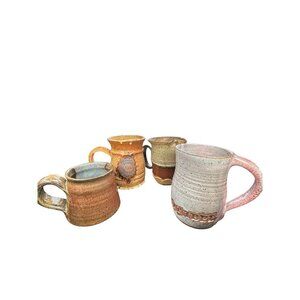 ART Stoneware Drip Ash Glaze COFFEE TEA MUG CUP SIGNED MARKED Earth Tones OOAK